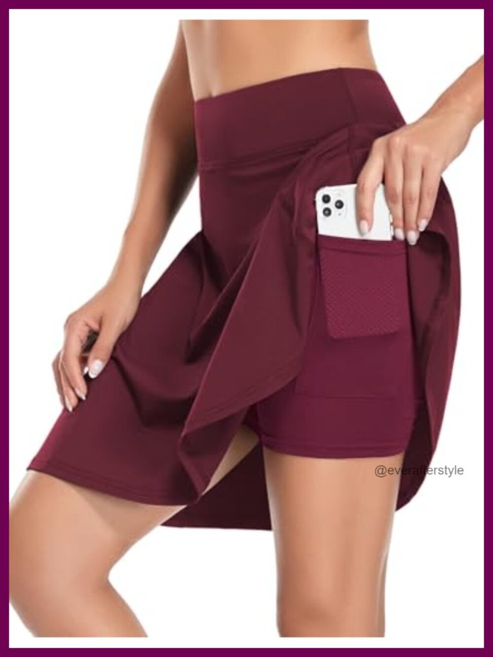 High Rise Tennis Skort with 4 Pockets and Inner Shorts, Women's Athletic Golf